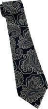 Gravata executiva elegante Van Heusen 417 59”x3,75” paisley azul italiano e prata comprar usado  Enviando para Brazil