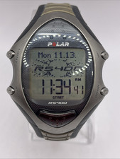 Monitor de frequência cardíaca masculino Polar RS400 pulseira cinza estojo 44mm somente relógio, usado comprar usado  Enviando para Brazil