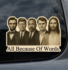 Adesivo de homenagem inspirador a Charlie Kirk por causa de palavras comprar usado  Enviando para Brazil