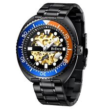 Relógio de pulso masculino esqueleto transparente mecânico relógio esportivo pulseira de aço, usado comprar usado  Enviando para Brazil