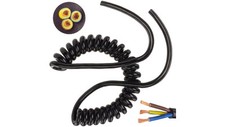 Używany, Przewód OMY spiralny H03VVH8-F 3x1,5 0,8m / 3,3m czarny na sprzedaż  PL