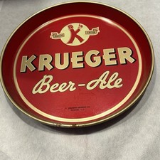 Bandeja de colecionador de metal vintage antiga década de 1940 Krueger Maroon Beer Ale 12" Newark NJ comprar usado  Enviando para Brazil