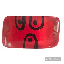 Anel de acrílico vintage Lucite tamanho 9 retrô abstrato pintado à mão vermelho preto claro comprar usado  Enviando para Brazil