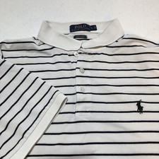 Camisa polo de golfe Ralph Lauren grande branca preta listrada manga curta  comprar usado  Enviando para Brazil