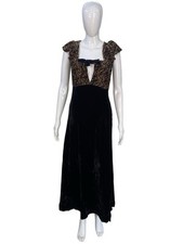 Vestido longo Doen feminino estampado floral veludo preto plissado tamanho XS, usado comprar usado  Enviando para Brazil
