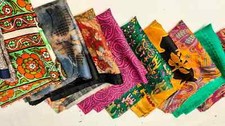 Usado, Enorme Lote 100% Seda Pura Vintage Sari Tecido Restos Sucata Pacote Acolchoamento SL6 comprar usado  Enviando para Brazil