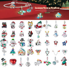 Pulseira Fashion Bisaer 925 prata esterlina floco de neve e berloque de contas de Natal comprar usado  Enviando para Brazil