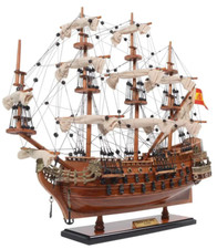 San Felipe Spanish Galleon Alto Navio De Madeira Modelo 19" Veleiro totalmente montado comprar usado  Enviando para Brazil