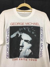 Camiseta George Michael 1988 The Faith Tour fina algodão unissex P-4XL EL061 comprar usado  Enviando para Brazil