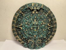 Calendário solar asteca maia pedra malaquita esmagada arte de parede vintage 7” comprar usado  Enviando para Brazil