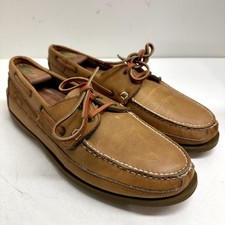 MUITO BOM VINTAGE Quoddy Boat Sapato Mocassim de Canoa Marrom Claro Genuíno Costurado à Mão 12 comprar usado  Enviando para Brazil