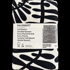Funda nórdica y fundas de almohada IKEA MAJSMOTT blanco roto y negro completo/queen segunda mano  Embacar hacia Mexico