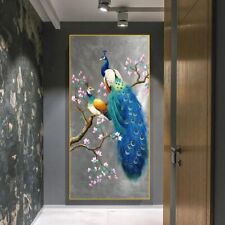Pintura em tela de pavão colorido animal nórdico pôster estampas arte arte parede comprar usado  Enviando para Brazil