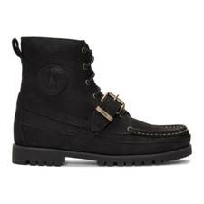 Botas Polo Ranger Ralph Lauren Alta Camurça Couro Preto Masculina Tamanho 9.5 11 11.5 12 comprar usado  Enviando para Brazil