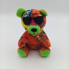 Oso de peluche de ladrillo de graffiti con tonos juguete de peluche de 7" segunda mano  Embacar hacia Mexico