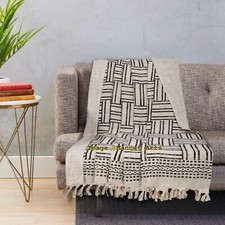 Cobertores de sofá 100% algodão natural com franjas colcha boêmia tecido à mão comprar usado  Enviando para Brazil