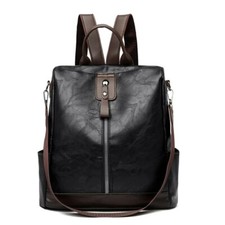 Mochilas femininas da moda de couro ecológico de alta qualidade mochila de viagem de grande capacidade comprar usado  Enviando para Brazil