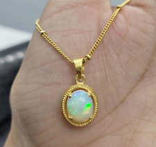 Pingente de prata esterlina 925 opala etíope fogo sólido promessa pedra preciosa presente de amor comprar usado  Enviando para Brazil