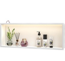 Nicho de chuveiro, 36X12 polegadas nicho de parede branco aço inoxidável iluminado comprar usado  Enviando para Brazil