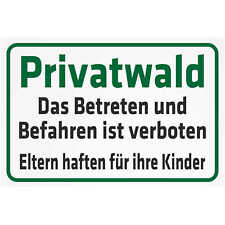 Schild sicherheit privatwald gebraucht kaufen  Deutschland