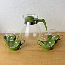 Juego de 5 tazas de té Melitta vintage y tetera/cafetera años 70 verde segunda mano  Embacar hacia Mexico