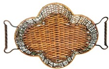 Rustic serving rattan for sale  Canton