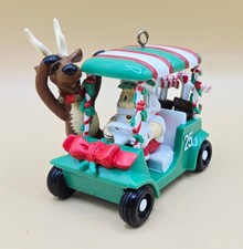 Antigo 1989 Fore! Carrinho de golfe com enfeite rotativo de Papai Noel e Rena Noma Ornamotion CE comprar usado  Enviando para Brazil