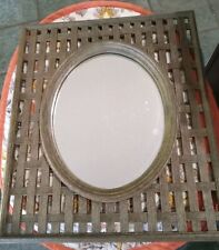 Vintage 1978 Homco Marrom Vime Falso Espelho Oval Moldura Retangular Dardo 2385 comprar usado  Enviando para Brazil