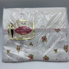 Lençol plano JC Penneys percal floral 81x108 flores rosa branco tamanho cama de casal comprar usado  Enviando para Brazil