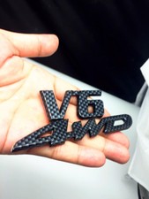 2 peças 4WD + V6 fibra de carbono ABS emblema porta-malas emblema decalques adesivo para Toyota Jeep comprar usado  Enviando para Brazil