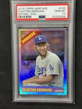 Clayton Kershaw 2015 Heritage Sitting Foil PSA 10 Dodgers Gem MT #100 comprar usado  Enviando para Brazil