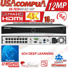 Gravador de vídeo em rede HIKVISION 16CH NVR DS-7616NXI-K2/16P POE 12MP Acusense EUA, usado comprar usado  Enviando para Brazil