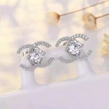Pendiente de boda de diamantes simulados de corte redondo de 2,50 quilates enchapado en oro blanco de 14 k segunda mano  Embacar hacia Mexico