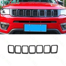 Para Jeep Compass 2017-21 inserções de grade frontal de fibra de carbono acabamento de tampa de anel comprar usado  Enviando para Brazil