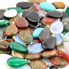 Lote por atacado 30 peças pingente de contas folheado a prata gota de pedra preciosa natural comprar usado Lote por atacado 30 peças pingente de contas folheado a prata gota de pedra preciosa natural comprar usado  Enviando para Brazil