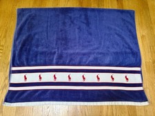 Antiga Toalha de Praia Ralph Lauren Assinatura Bordada Azul Branco Vermelho, 38”x63” comprar usado  Enviando para Brazil