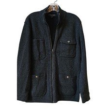 Jaqueta militar Rag & Bone cinza carvão sólido 100% lã merino zíper completo GG comprar usado  Enviando para Brazil