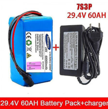 Nova Bateria E-Bike Li-Ion 24V 60Ah 7S3P Scooter Elétrica Bicicleta + Carregador 29.4V comprar usado  Enviando para Brazil