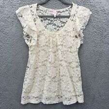 Usado, Blusa boho romântica manga gorro floral creme babado L fofa Kawaii Coquette comprar usado  Enviando para Brazil