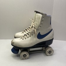 Usado, Patins de quatro patins Nike vintage dos anos 1980 couro branco azul swish tamanho 9 comprar usado  Enviando para Brazil