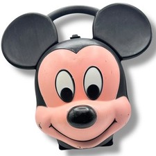 Lancheira de plástico vintage Disney Mickey Mouse cabeça Aladdin Industries Kitsch comprar usado  Enviando para Brazil