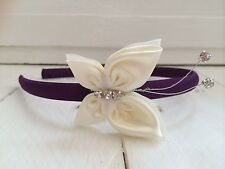 Purple satin hairband for sale  BEDFORD