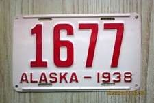 Alaska 1938 license for sale  Lake Panasoffkee