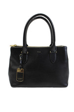 Bolsa de ombro Lauren Ralph Lauren feminina couro tom dourado hardware preta tamanho M comprar usado  Enviando para Brazil