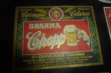 ca.  BRASIL BRASIL Cervejeria BRAHMA vintage ANTIGA etiqueta de cerveja Chopp, usado comprar usado  Enviando para Brazil
