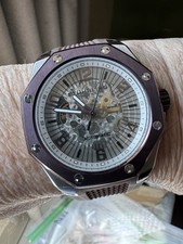 Relógio automático masculino esqueleto 44mm Stuhrling... funciona... WoW... veja/leia, usado comprar usado  Enviando para Brazil