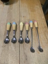 6 colheres/utensílios de cerâmica Royal Cream cabo de sorvete 5 1/2" e 8" comprar usado  Enviando para Brazil