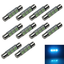 10x Lâmpada Fusível Azul Gelo AUTO T6.3 Luz Visor Solar 29MM 3 5050 SMD LED I401 comprar usado  Enviando para Brazil