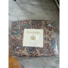 Lençol Ralph Lauren anos 90 Aix-En-Provence marrom vermelho azul floral COMPLETO AJUSTADO comprar usado  Enviando para Brazil