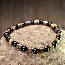 Bracelet perles obsidienne d'occasion  Bordeaux-